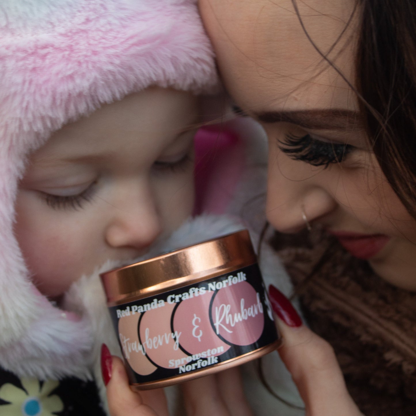 Strawberry & Rhubarb Hand-poured & luxury Soy Candle Tin