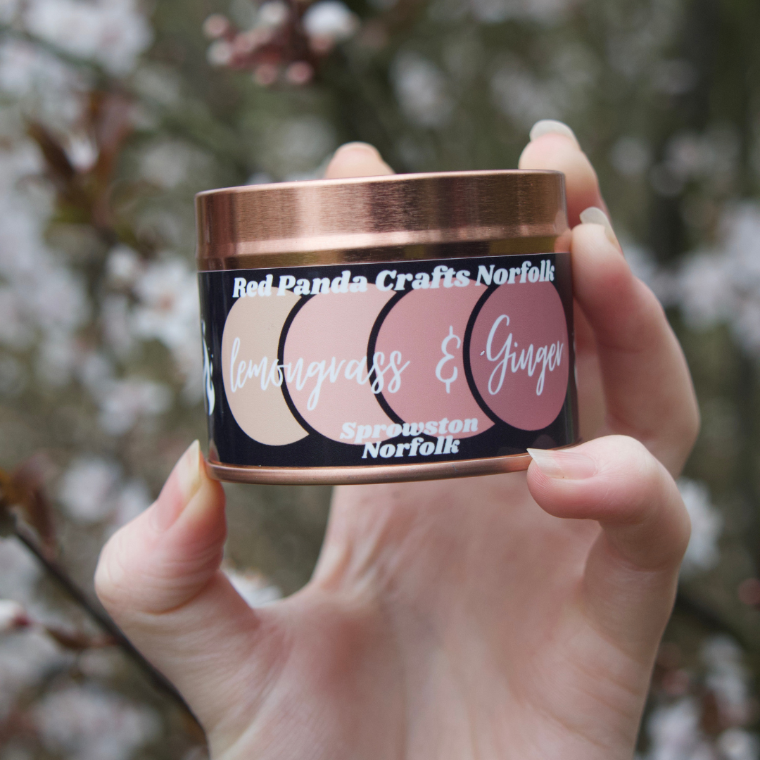 Lemongrass & Ginger Hand-poured & luxury Soy Candle Tin
