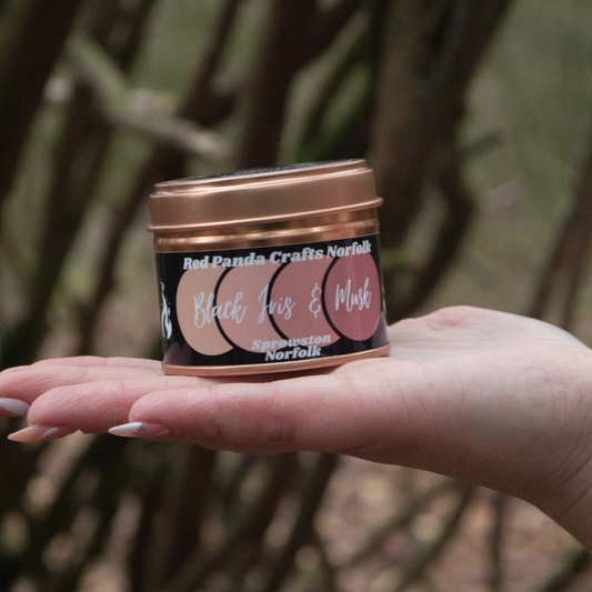 Black Iris & Musk Hand-poured & luxury Soy Candle Tin