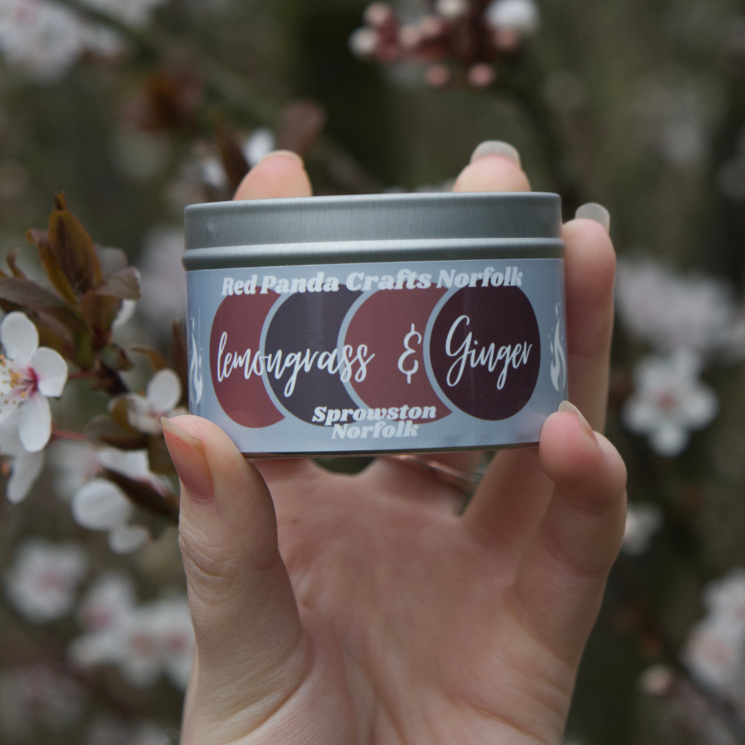 Lemongrass & Ginger Hand-poured & luxury Soy Candle Tin