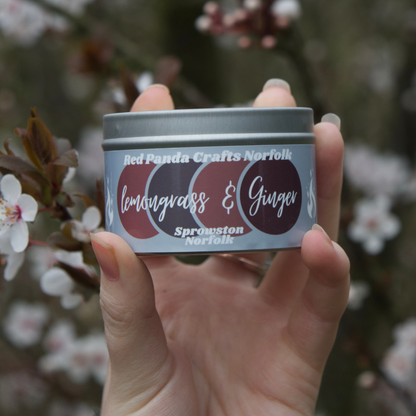 Lemongrass & Ginger Hand-poured & luxury Soy Candle Tin