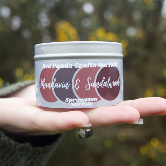 Mandarin & Sandalwood Hand-poured & luxury Soy Candle Tin