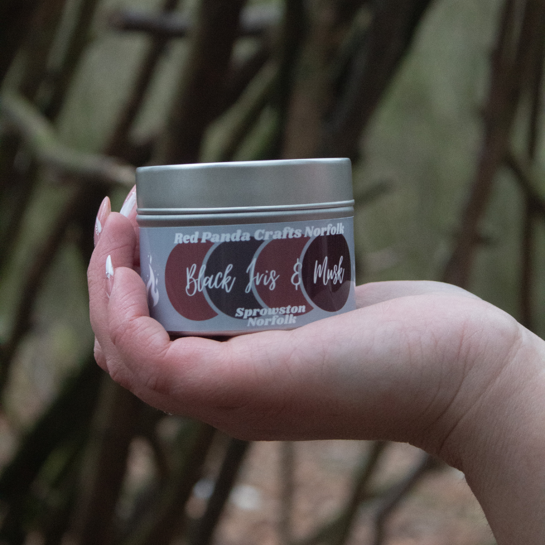 Black Iris & Musk Hand-poured & luxury Soy Candle Tin
