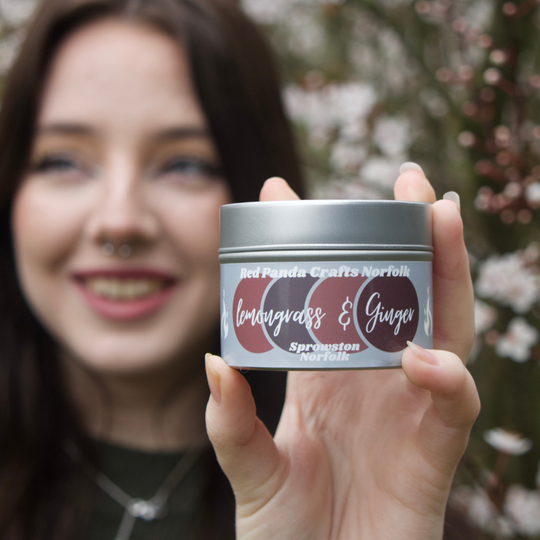 Lemongrass & Ginger Hand-poured & luxury Soy Candle Tin
