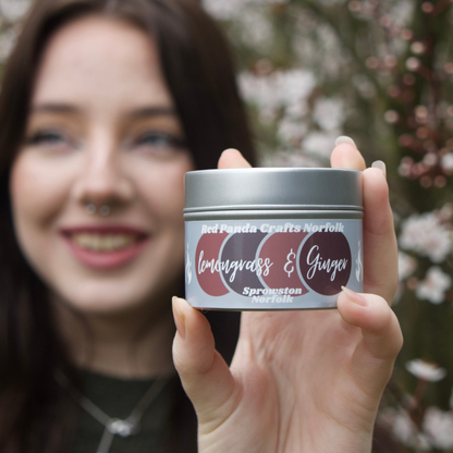 Lemongrass & Ginger Hand-poured & luxury Soy Candle Tin