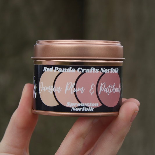 Damson Plum & Patchouli Hand-poured & luxury Soy Candle Tin