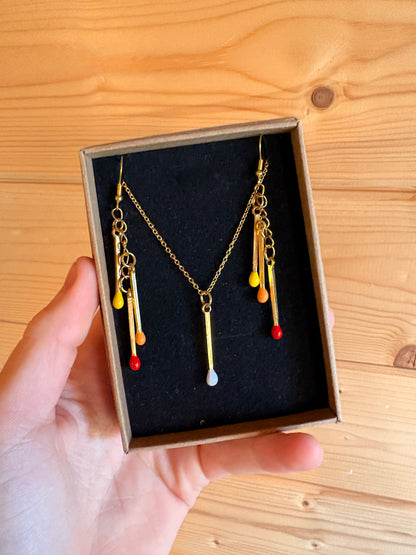 Matchsticks Earring & Necklace Set