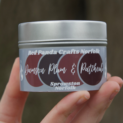Damson Plum & Patchouli Hand-poured & luxury Soy Candle Tin