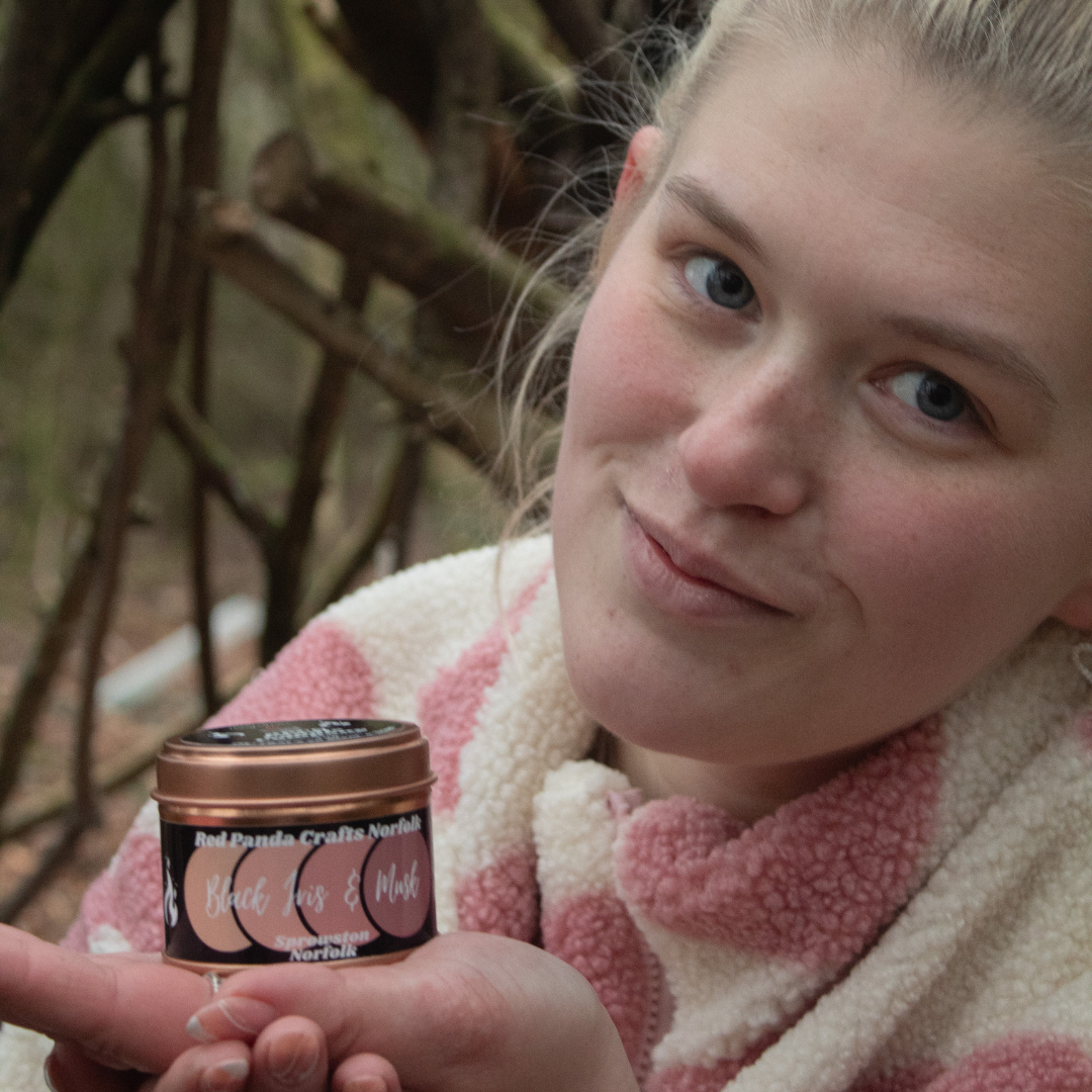 Black Iris & Musk Hand-poured & luxury Soy Candle Tin