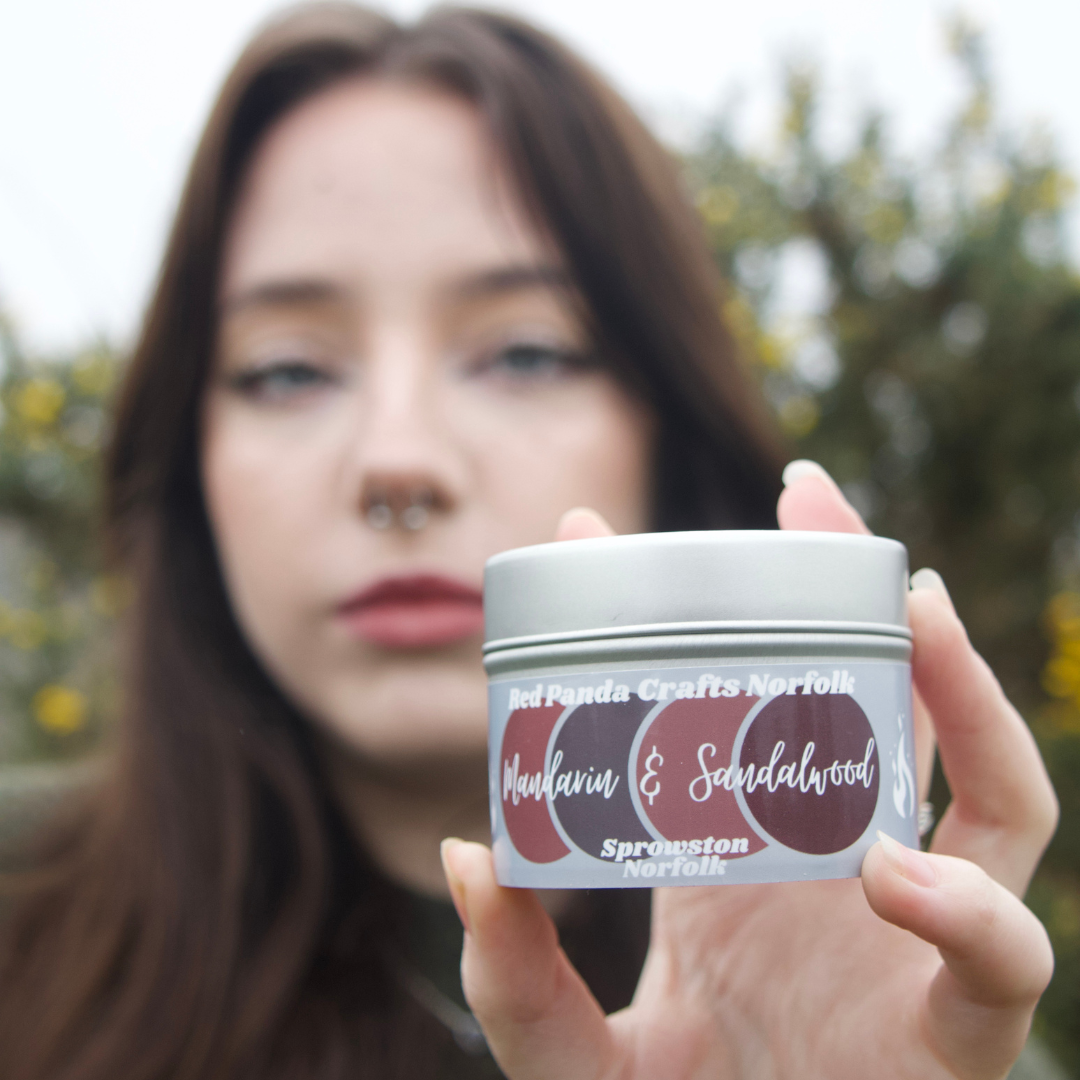 Mandarin & Sandalwood Hand-poured & luxury Soy Candle Tin