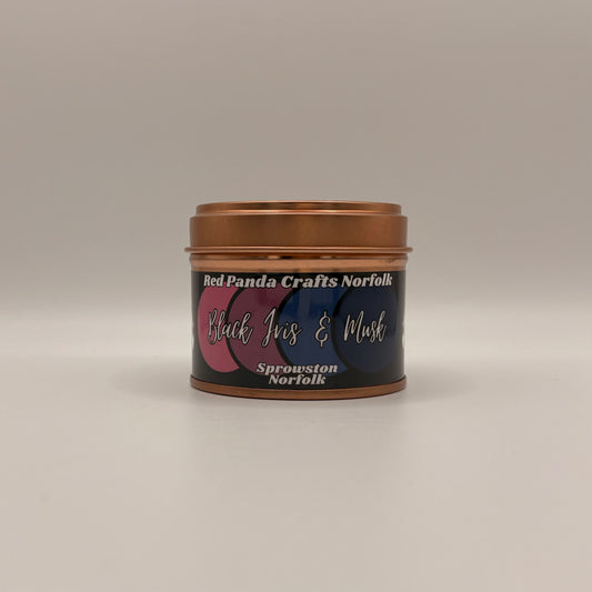 Black Iris & Musk Hand-poured & luxury Soy Candle Tin