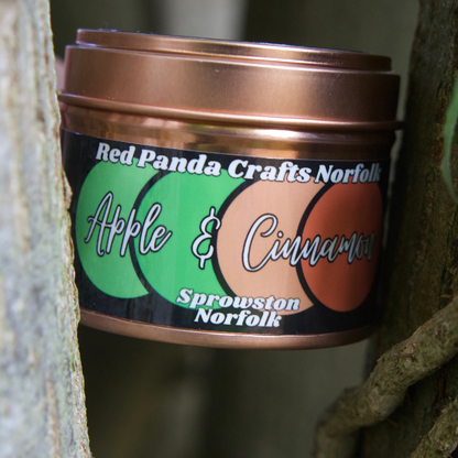 Apple & Cinnamon Hand-poured & luxury Soy Candle Tin