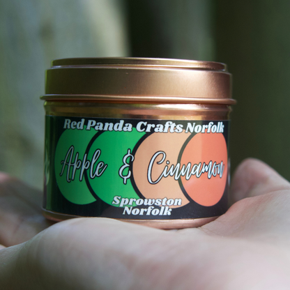 Apple & Cinnamon Hand-poured & luxury Soy Candle Tin