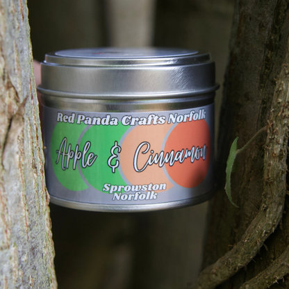 Apple & Cinnamon Hand-poured & luxury Soy Candle Tin