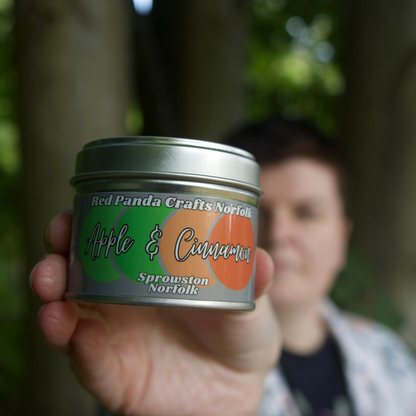 Apple & Cinnamon Hand-poured & luxury Soy Candle Tin