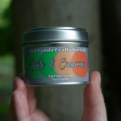 Apple & Cinnamon Hand-poured & luxury Soy Candle Tin