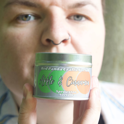 Apple & Cinnamon Hand-poured & luxury Soy Candle Tin