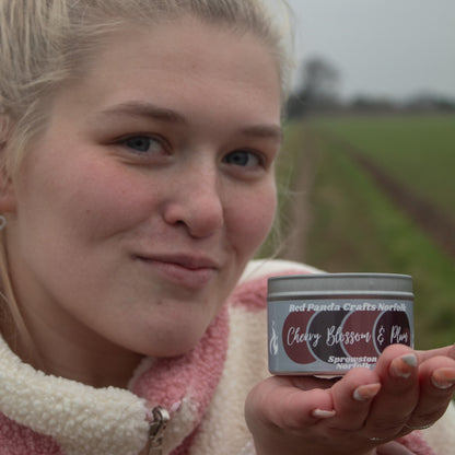 Cherry Blossom & Plum | Hand-poured & luxury Soy Candle Tin