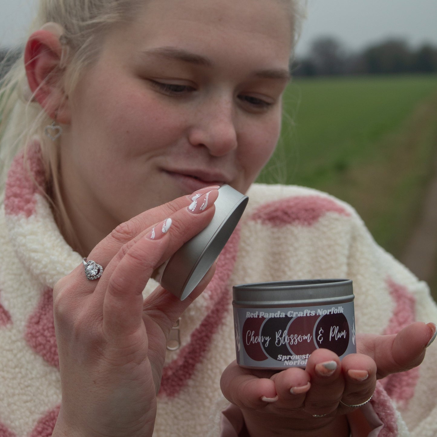 Cherry Blossom & Plum | Hand-poured & luxury Soy Candle Tin