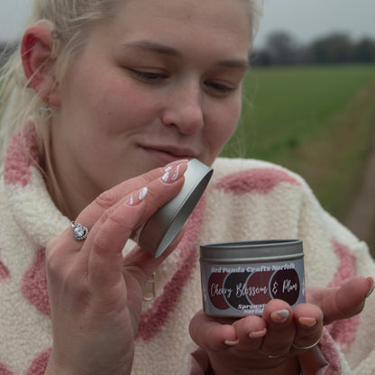 Cherry Blossom & Plum | Hand-poured & luxury Soy Candle Tin