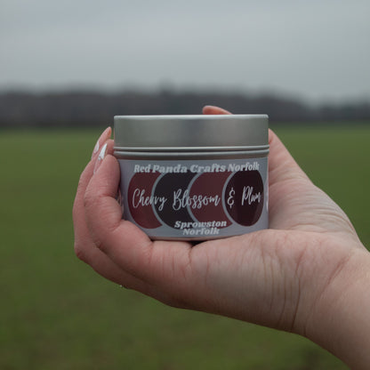 Cherry Blossom & Plum | Hand-poured & luxury Soy Candle Tin