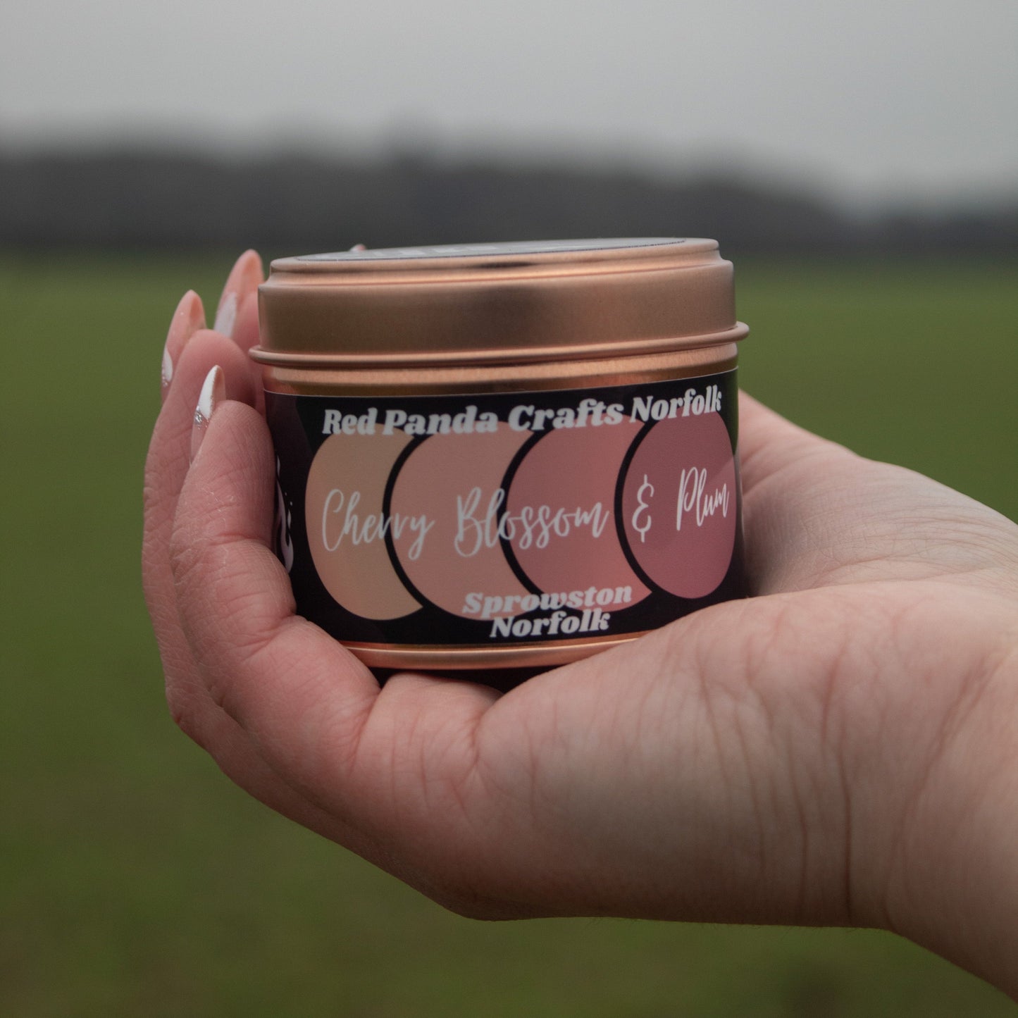Cherry Blossom & Plum | Hand-poured & luxury Soy Candle Tin