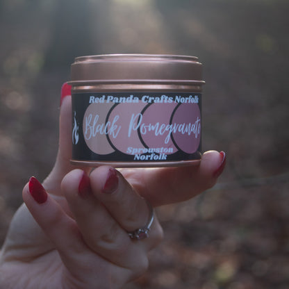 Black Pomegranate | Hand-poured and luxury Soy Candle Tin