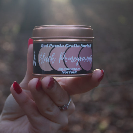 Black Pomegranate | Hand-poured and luxury Soy Candle Tin