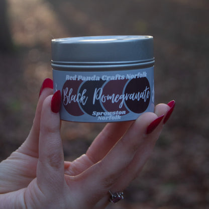 Black Pomegranate | Hand-poured and luxury Soy Candle Tin