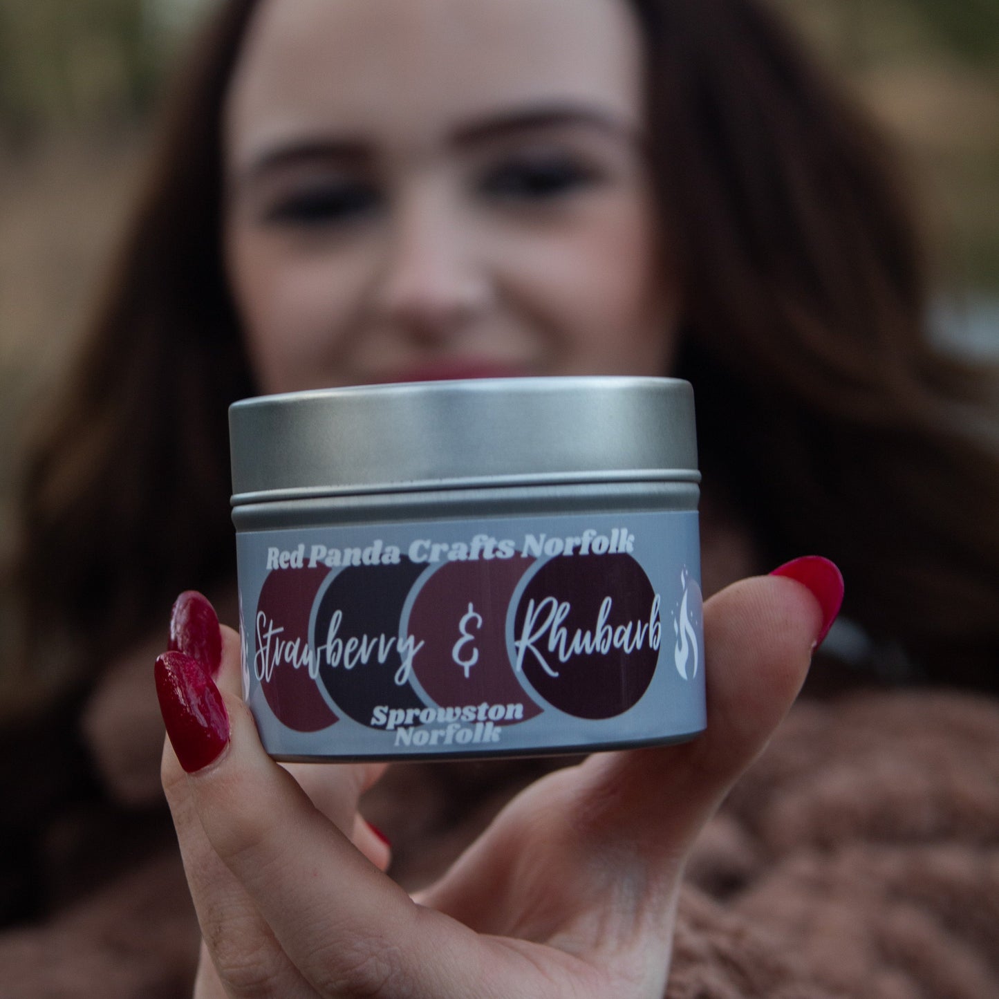 Strawberry & Rhubarb Hand-poured & luxury Soy Candle Tin