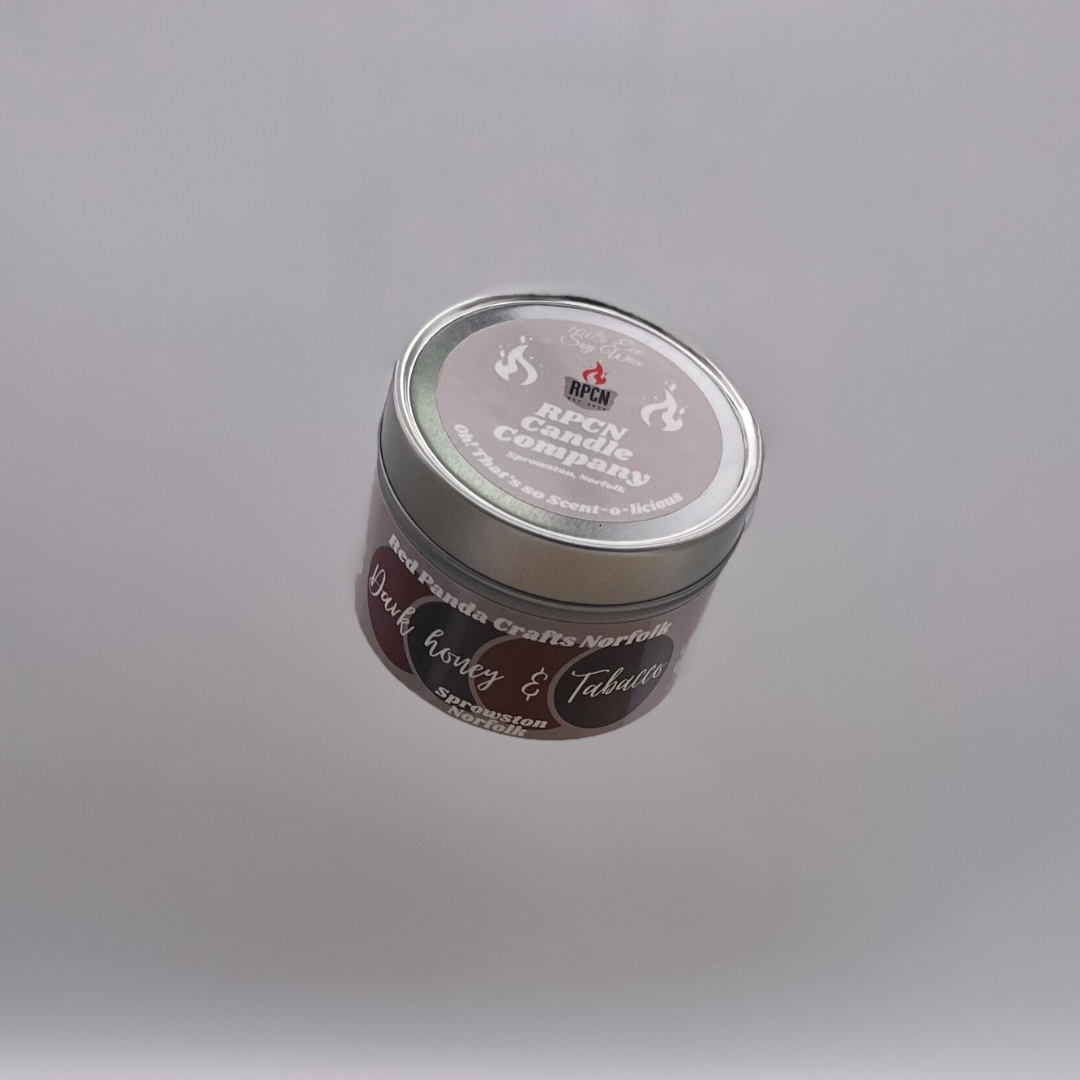 Dark Honey & Tabacco Hand-poured & luxury Soy Candle Tin